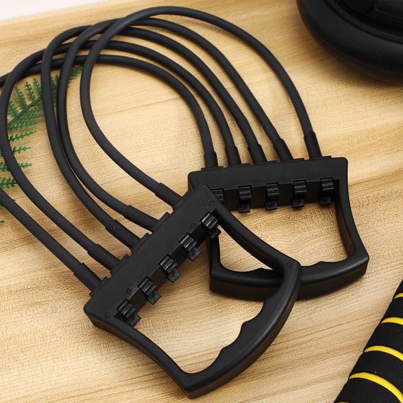 LOLIPPYY Chest Expander Pull Exerciser Fitness Spring TPR Black Strength Training 1Set