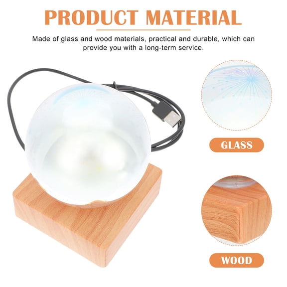 LOLIPPYY Chic Projection Light for Decor White Glass and Wood Night Lamp with Creative Design for Christmas Wedding Festival