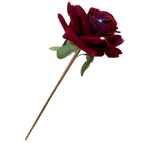 LOLIPPYY Chinese Style Red Hair Stick with Flower Design Smooth Edges Hairpin for Formal and Casual Hairstyles