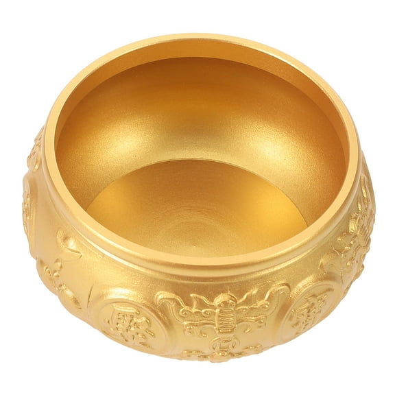 LOLIPPYY Chinese Treasure Bowl in Copper Metal with Retro Design for Desktop and Office Display
