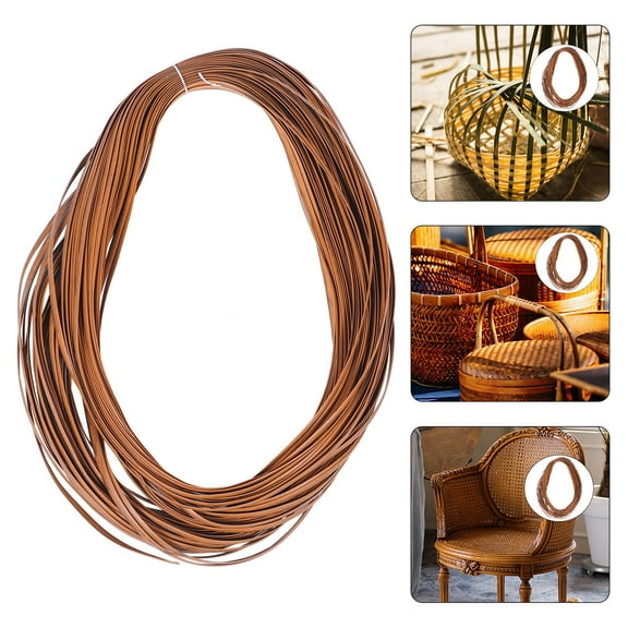 LOLIPPYY Flat Plastic Rattan in Chocolate Color for Wicker Chair Repair and Craft Projects