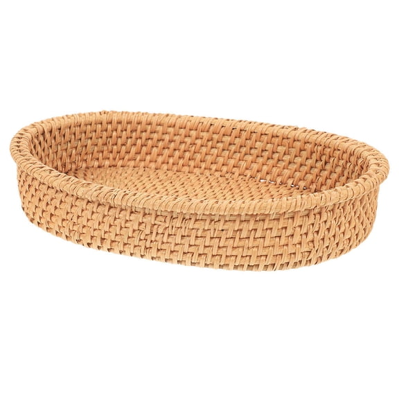LOLIPPYY Chocolate Small Bread Basket with Draining Woven Texture for Kitchen and Dining Room