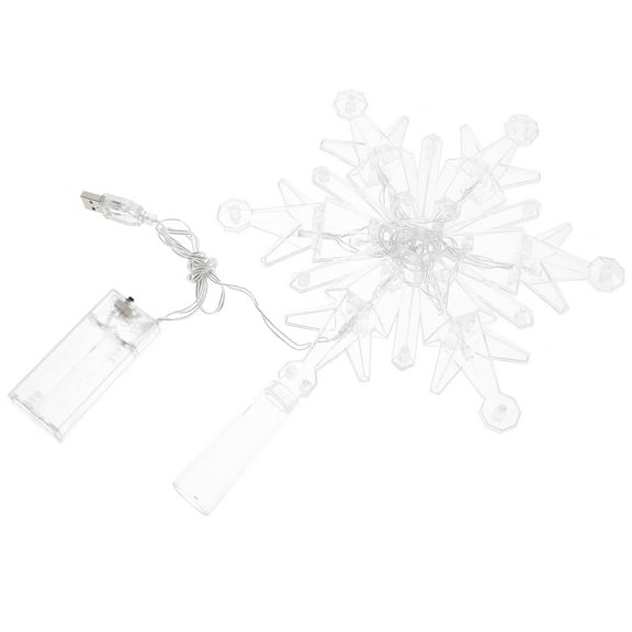 LOLIPPYY Christian Tree Topper Silver Snowflake LED Christmas Tree 1Set