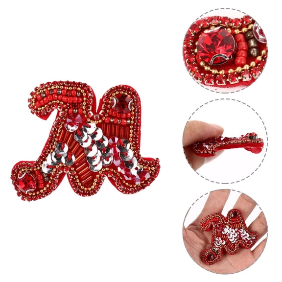 LOLIPPYY Christmas Applique Patch Red Embroidery Decoration for Hats and Jackets