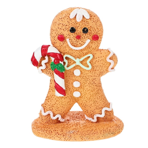 LOLIPPYY Resin Gingerbread Man Ornament Christmas Decoration Cartoon Style Xmas Table Centerpiece Craft