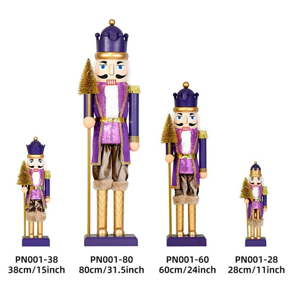 LOLIPPYY Small Christmas Nutcracker Statue: Traditional Puppet Soldier Figurine Model with Lights and Music - Festive Decor for Mantel or Desktop