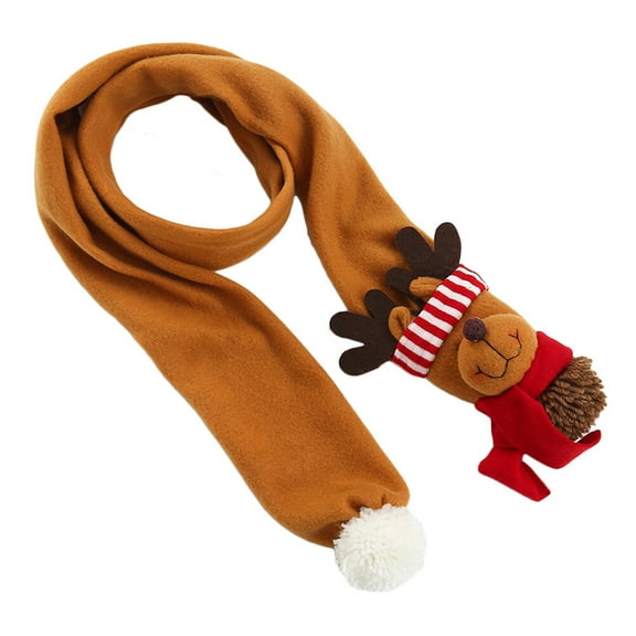 LOLIPPYY Winter Christmas Scarf with Santa Claus, Snowman, and Elk Designs - Festive Holiday Deer Scarf