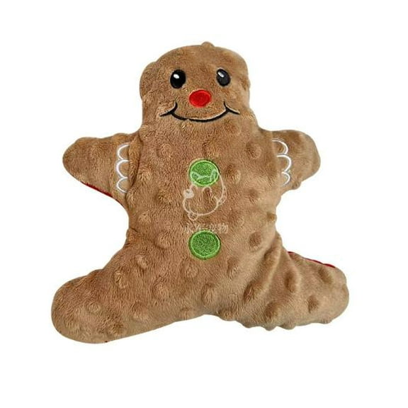 LOLIPPYY Christmas Dog Toy Squeaky Plush Gingerbread Man Chew Toy for Puppy Teething Soft Stuffed Animal Gift for Small & Medium Dogs