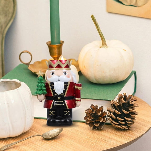 LOLIPPYY Christmas Taper Candle Holder Nutcracker Shape Multi Resin Home Decoration for Family Gatherings 1Set