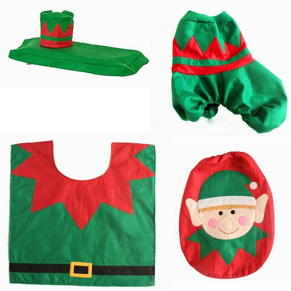 LOLIPPYY Christmas Toilet Seat Cover Tank Cover Xmas Bathroom Decoration