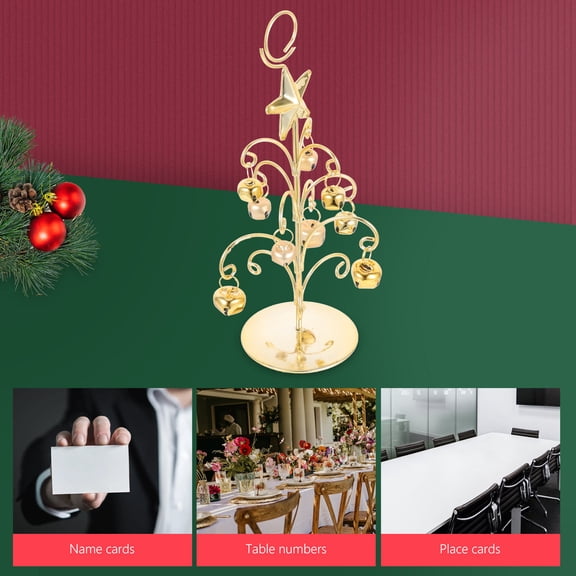 LOLIPPYY Christmas Tree Table Card Holder Golden Photo Clip for Name Cards Seating Decor