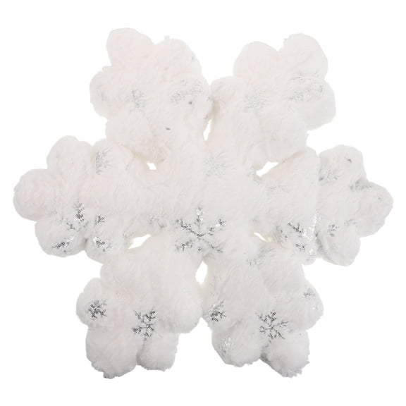 LOLIPPYY Christmas White Snowflake Plush Decorative Throw Pillow Soft Cushion for Couch and Bed