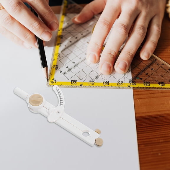 LOLIPPYY Circle Maker Compass Plastic White 1 Set for Professionals in Geometry Tool