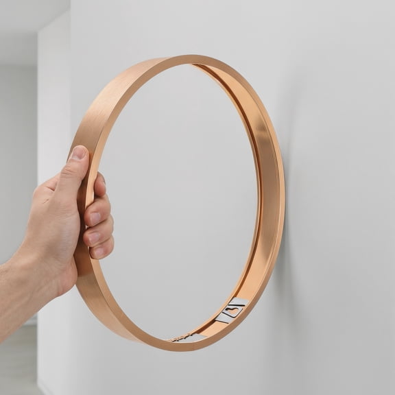 LOLIPPYY Golden Aluminum Alloy Circular Frame, Brushed Metal, Crafting, Elegant Wall Display