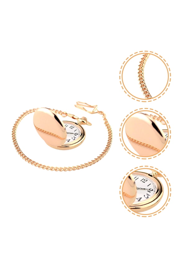 Rose Alloy Clamshell Pocket Watch for Women, Fashionable Timepiece, Daily Use, 1 Piece