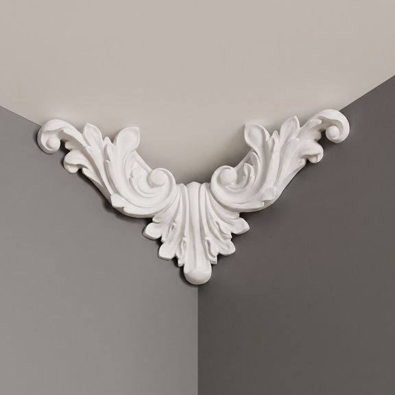 LOLIPPYY Classic European White Ceiling Corner Rosette with Stable Installation for Interiors