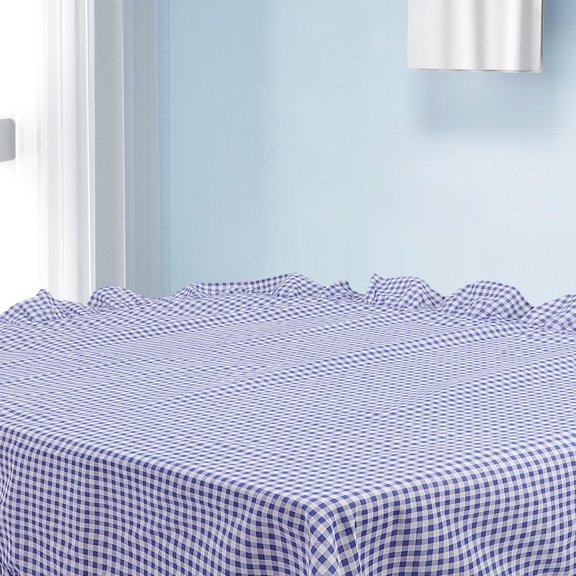LOLIPPYY Classic Sky Blue Checkered Tablecloth Rectangle with Ruffle Border for Stylish Table Display and Cover