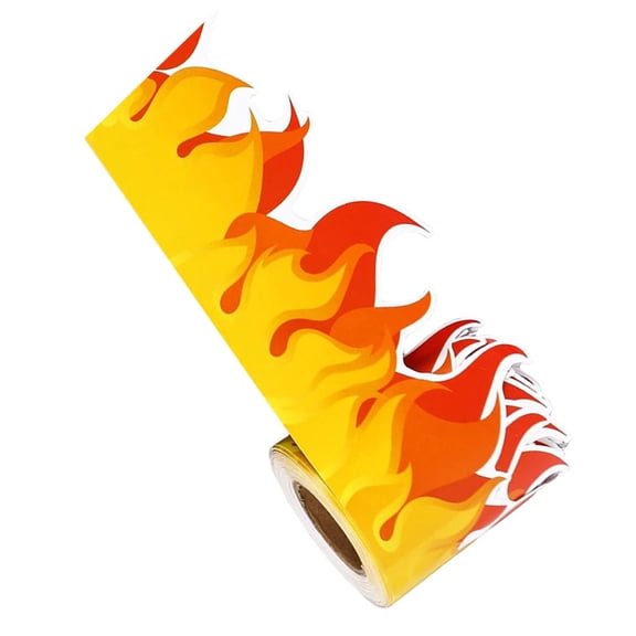 LOLIPPYY Flame Shaped Bulletin Board Border Sticker Rolled Trim for Classroom Wall Decor