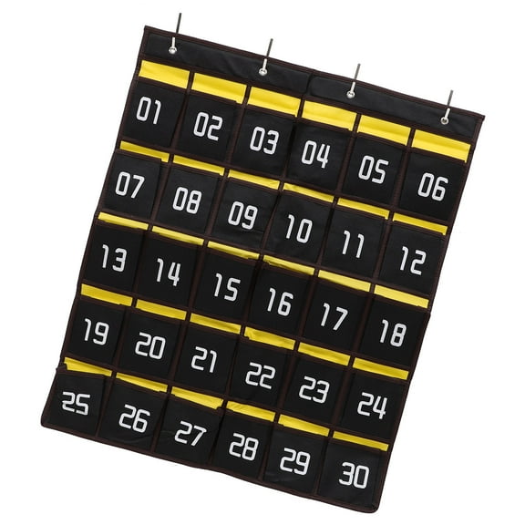 LOLIPPYY Classroom Mobile Phone Storage Bag Black Hanging Organizer for Cell Phones Calculators and Sundries