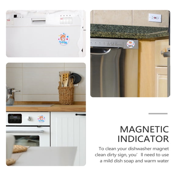 LOLIPPYY Clean Dirty Dishwasher Magnet Indicator Magnetic Sign Paper Multi 1Pcs