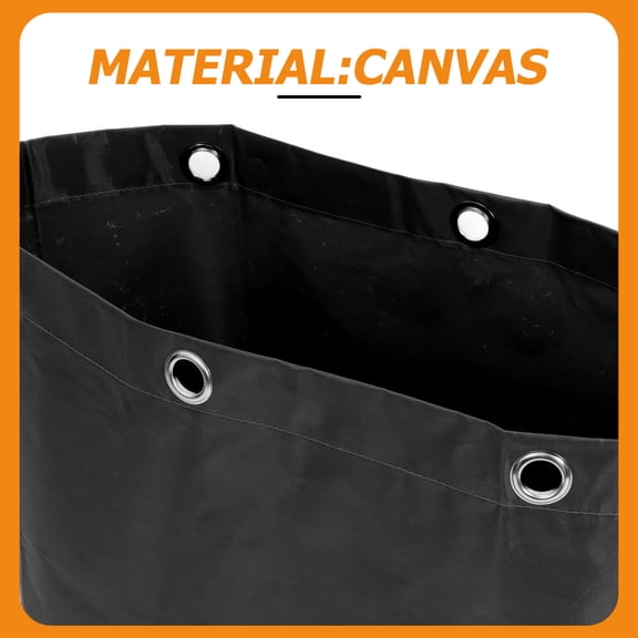 LOLIPPYY Cleaning Trolley Bag Black Sturdy Fabric Reusable Janitorial Cart Organizer with Hooks