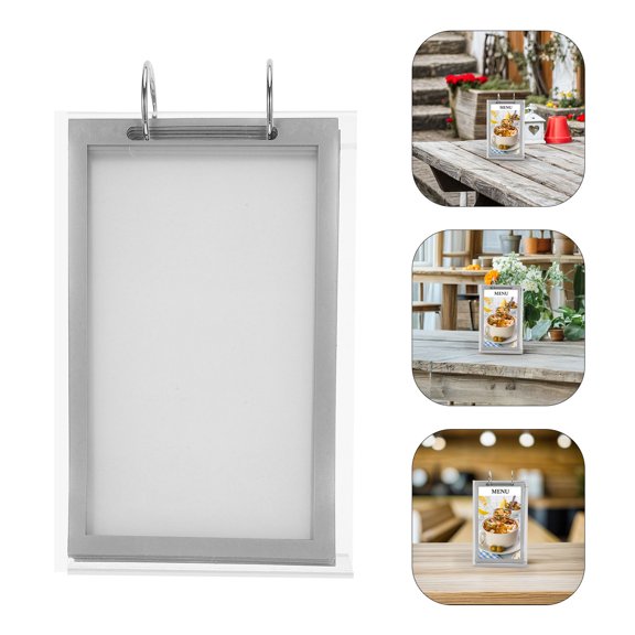 LOLIPPYY Clear Acrylic Menu Holder Desktop Display Stand for Restaurants and Stores