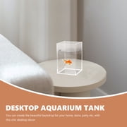LOLIPPYY Clear Acrylic Desktop Fish Tank for Home Decorative Betta Aquarium