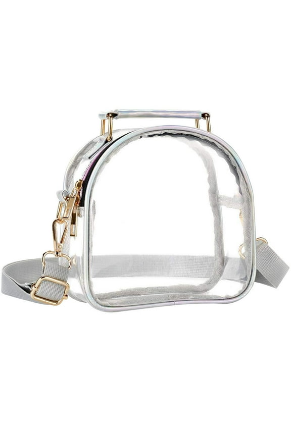 Clear Crossbody Bag for Women, Portable Lightweight Handbag, Transparent Purse for Everyday Use