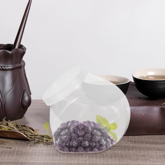 LOLIPPYY Clear Wide Mouth Liquid Container With Lid for Food Storage, Transparent, 1 Piece