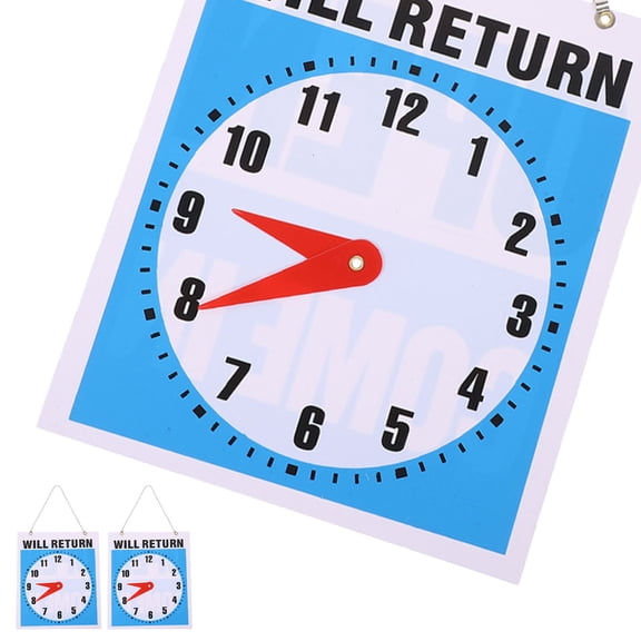 LOLIPPYY Will Return Sign with Clock Design Wall Pendant for Restaurant Decor Assorted Colors