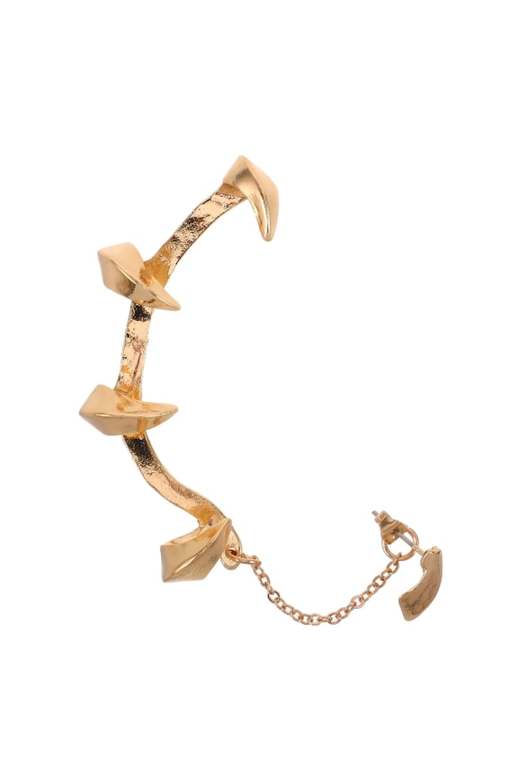 Clip On Cartilage Earring Claw Shaped Golden Ear Cuff Non Piercing 1Pack For Parties