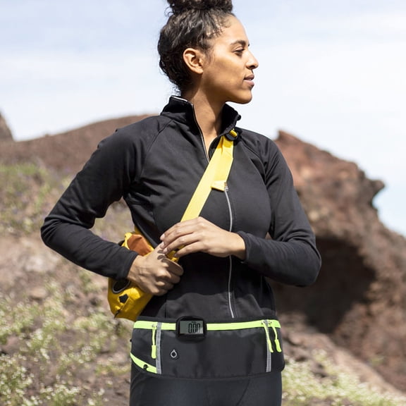 LOLIPPYY Clip on Pedometer Black Accurate Step Counter Large Digital LCD Display Portable Fitness Tracker