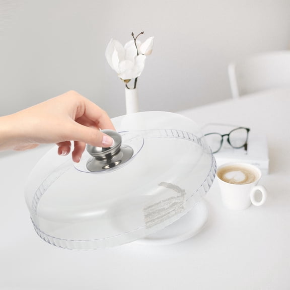 LOLIPPYY Transparent Plastic Cloche Dome for Food Cover, and Protective, 1 Set for Kitchen and Dining Use