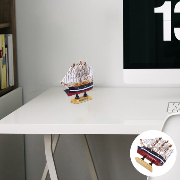 LOLIPPYY Coastal Decor Wood Sailboat Model Multi 1Set Nautical Home Ornament
