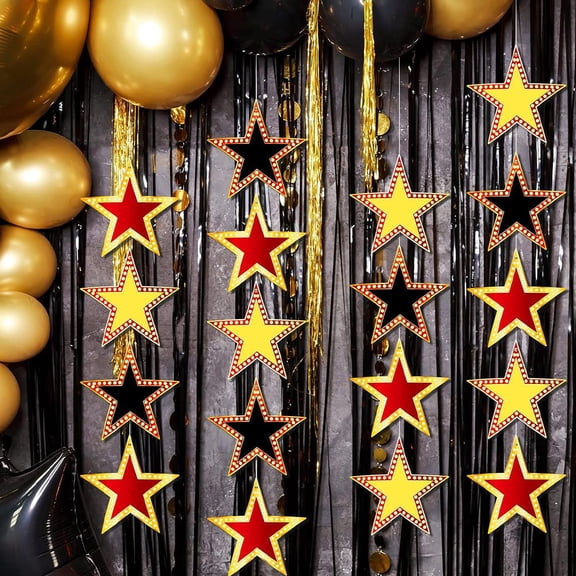 LOLIPPYY Coated Paper Star Cutouts for Movie Theme Party Decorations and Classroom Decor