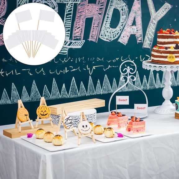 LOLIPPYY 200Pcs Cocktail Toothpick Flags for Birthday Party Decorations and Message Writing