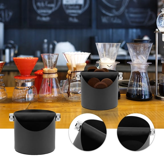 LOLIPPYY Coffee Ground Espresso Disposal Bin Black for Cafe Use 1Pcs