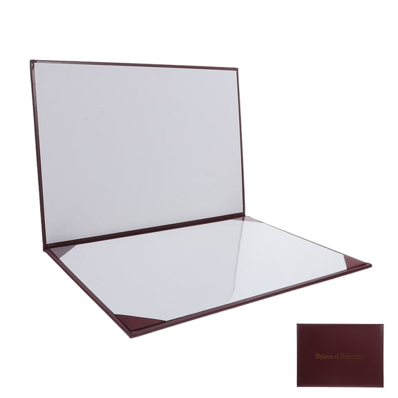 LOLIPPYY Coffee Leatherette Graduation Document Holder with Padded Interior and Satin Corner Certificate Protector Case