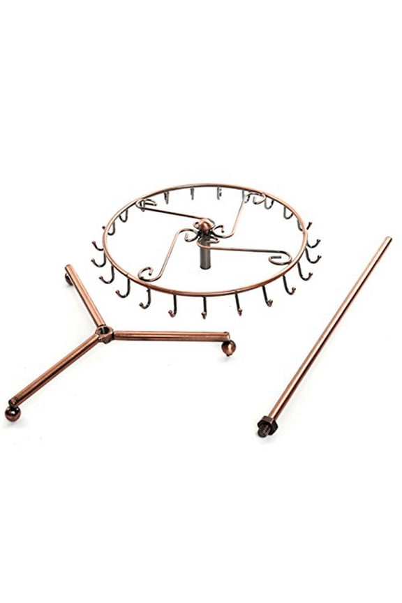 Coffee Metal Jewelry Hanger with 23 Hooks for Necklace and Bracelet Organization