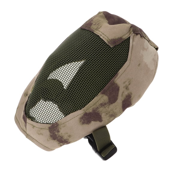 LOLIPPYY Coffee Metal Mesh Face Protecting Mask for Outdoor Games with Adjustable Head Straps and Durable Steel Mesh