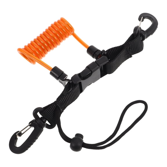 LOLIPPYY Coiled Diving Camera Lanyard Strap with Heavy Duty Spring Rope and Quick Release Clip
