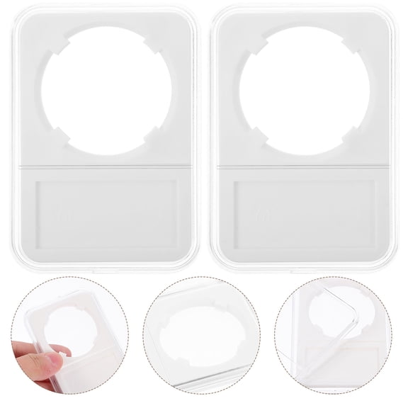 LOLIPPYY Coin Protector with Dustproof Lid for Storage White Color 10pcs