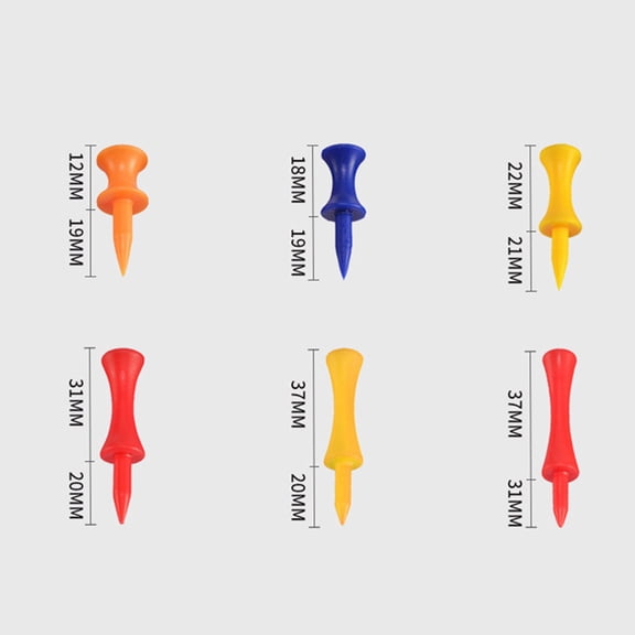 LOLIPPYY Colorful Golf Tees Assorted Color 50Pcs for Outdoor Practice