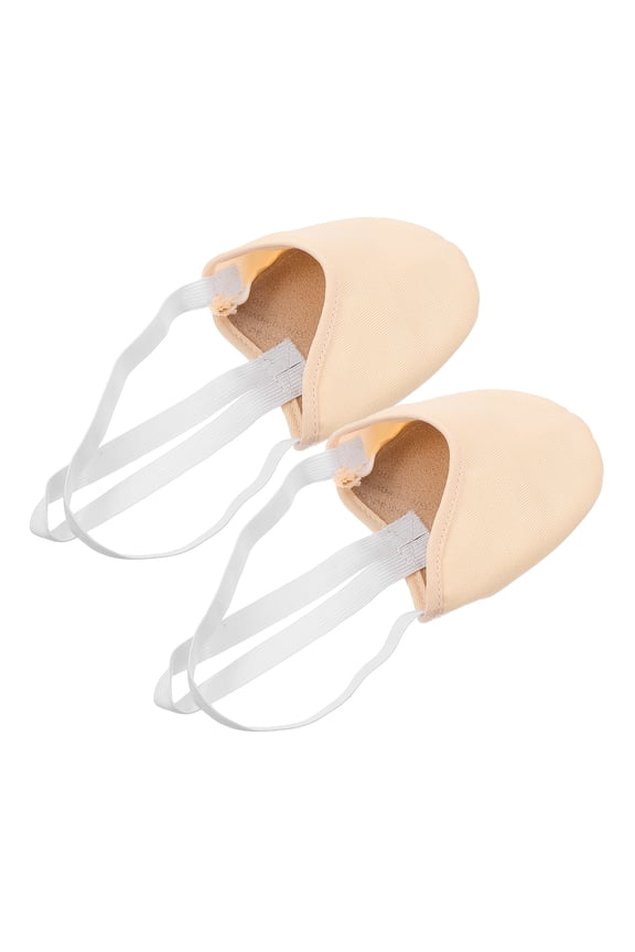 Comfortable Ballet Dance Shoes with Breathable PU and Cotton Cloth for Wearing Light Yellow
