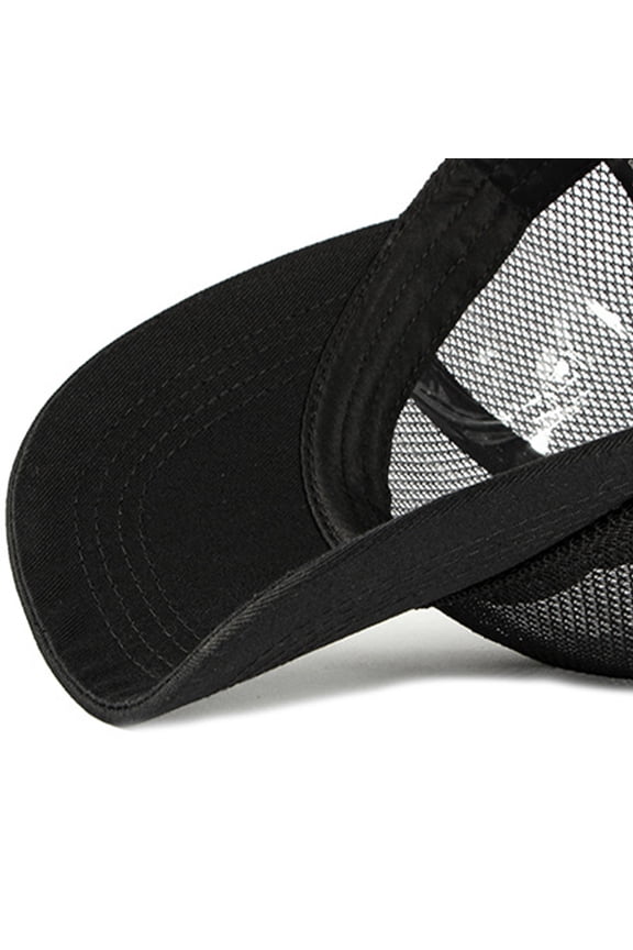 Comfortable Black Breathable Mesh Baseball Hat Adjustable for Outdoor Sports