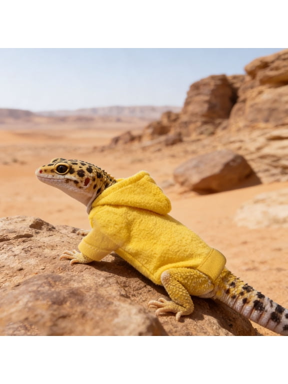 Bearded Dragon Yellow Lizard Sweater with Warm Breathable Polar Fleece Material