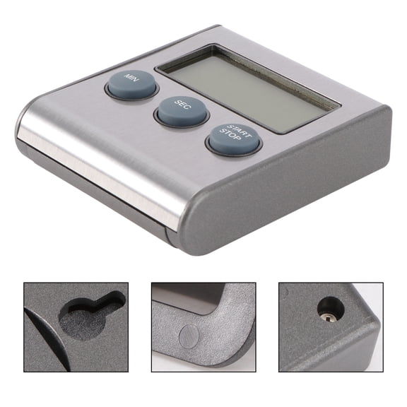 LOLIPPYY Large Screen Digital Kitchen Timer with Loud Alarm, Stainless Steel Cooking Timer for Precise Time Management