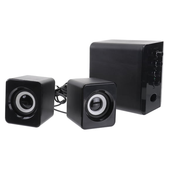 LOLIPPYY Compact Black Desktop Computer Phone USB Speaker for Home Use with Durable Plastic and Clear Sound Quality