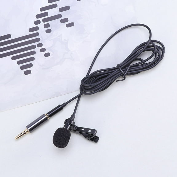 LOLIPPYY Compact Clip on Microphone Black Lavalier Mic with 360 Degree Sound Pickup for Recording and Streaming