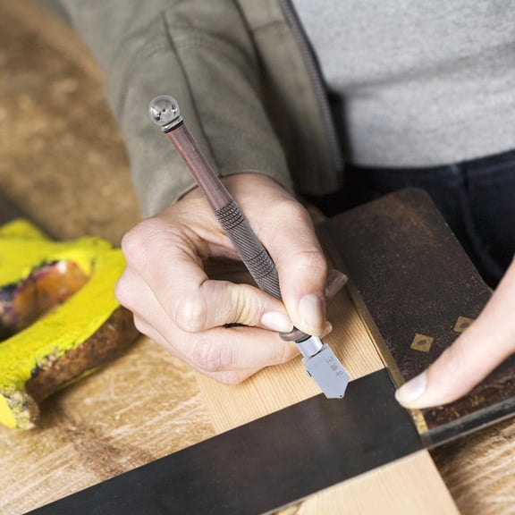 LOLIPPYY Compact Durable Glass Cutter with Metal Handle for Glass and Tile Cutting Projects